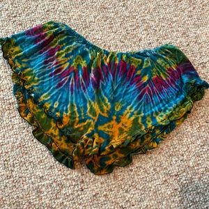 Hippie tie dye shorts